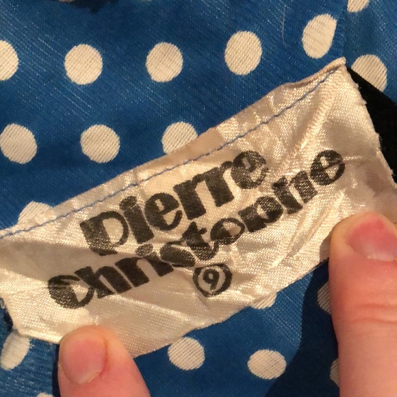 Vintage Pierre Christophe blue polka dot Peter Pan collar dress - Picture 6 of 9